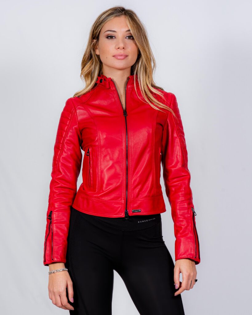 (image for) GIUBBINO IN PELLE DONNA ROSSO MOD. LADY GAGA