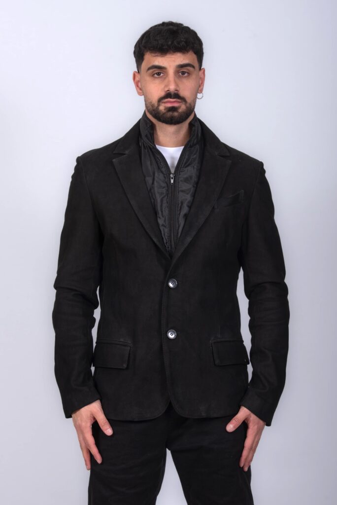 (image for) GIACCA NABUK NERA CON PIUMINO INTERNO UOMO
