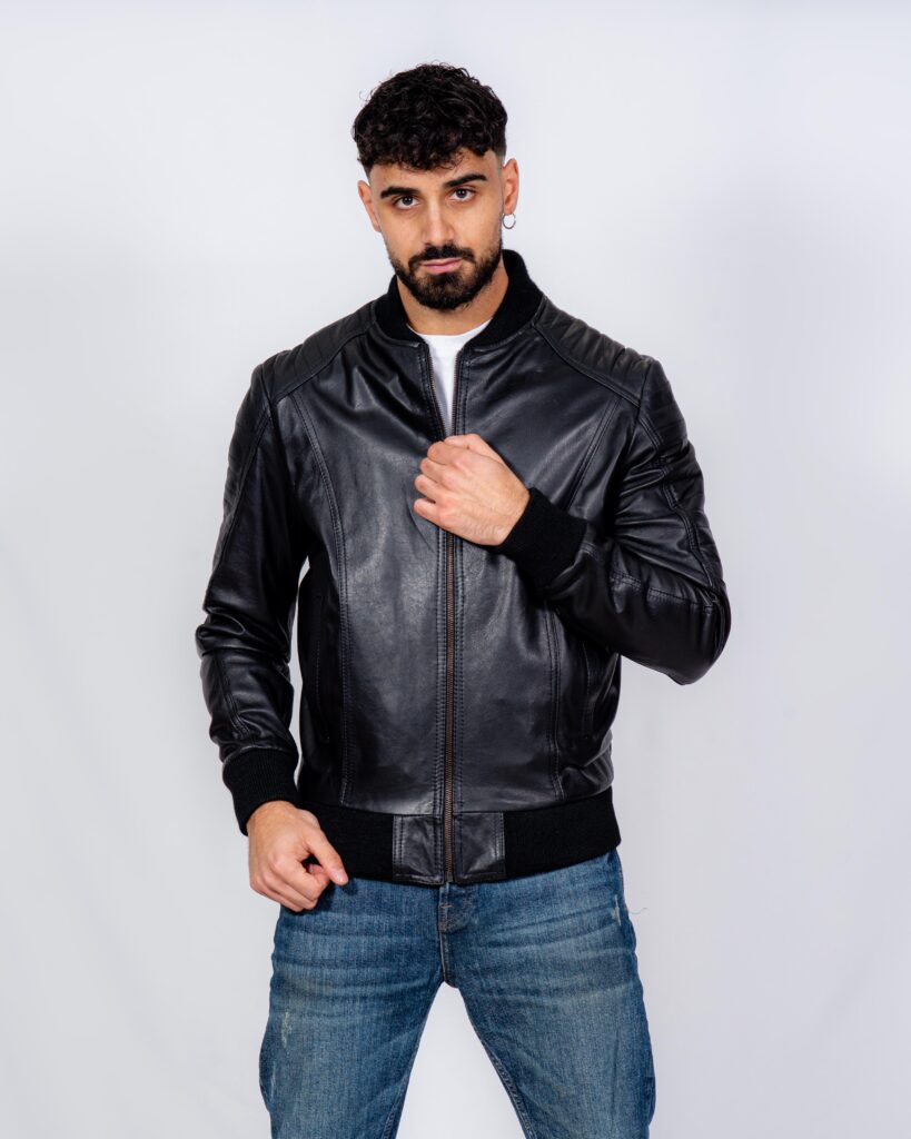 (image for) BOMBER IN PELLE UOMO NERO MOD. DAVINSON