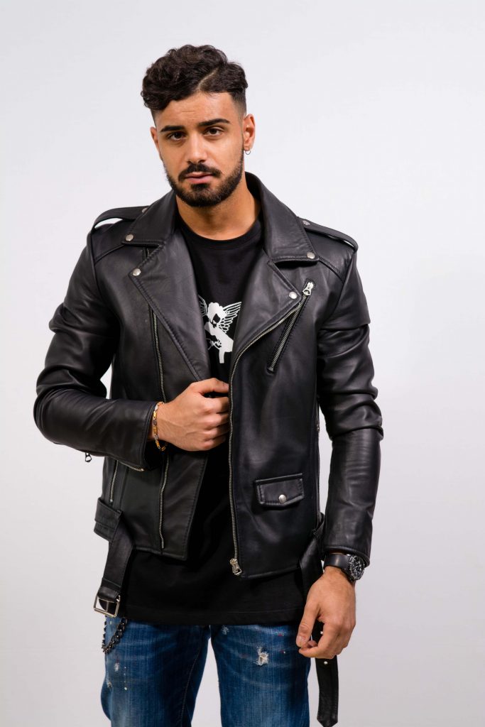 (image for) CHIODO IN PELLE UOMO NERO MOD. N197