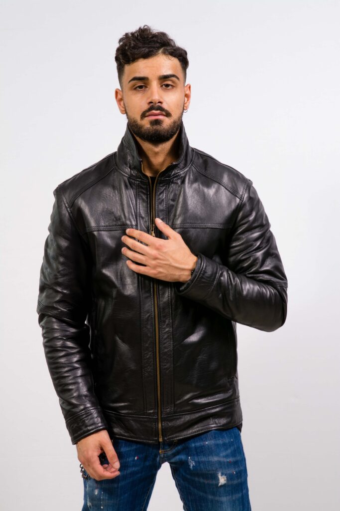 (image for) GIUBBINO IN PELLE UOMO NERO MOD. JOHNNY