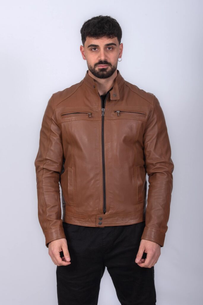 (image for) GIUBBINO IN PELLE UOMO CUOIO MOD. POCHO