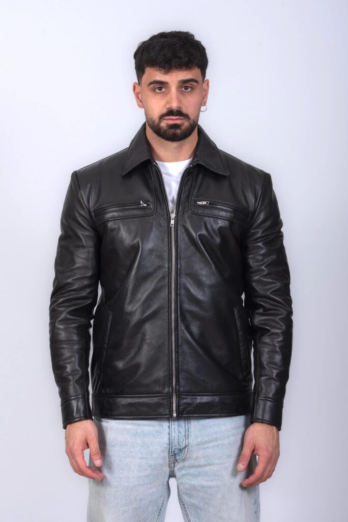 (image for) GIUBBINO IN PELLE UOMO NERO MOD. LAZZA