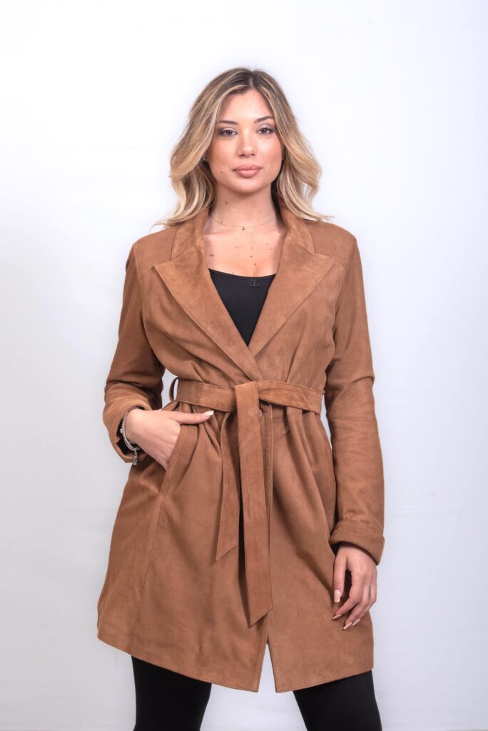 (image for) CAPPOTTINO CAMOSCIO DONNA CUOIO MOD. ELETTRA